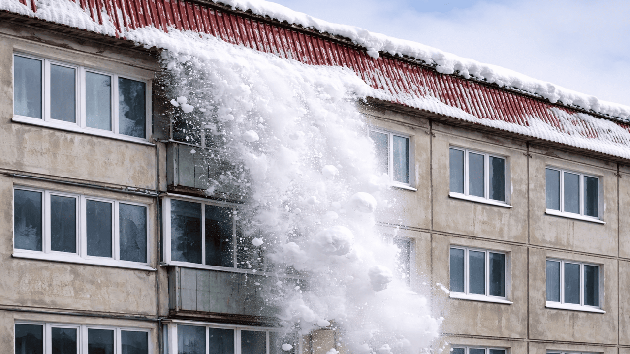 В Московском районе Казани с козырька балкона н...
