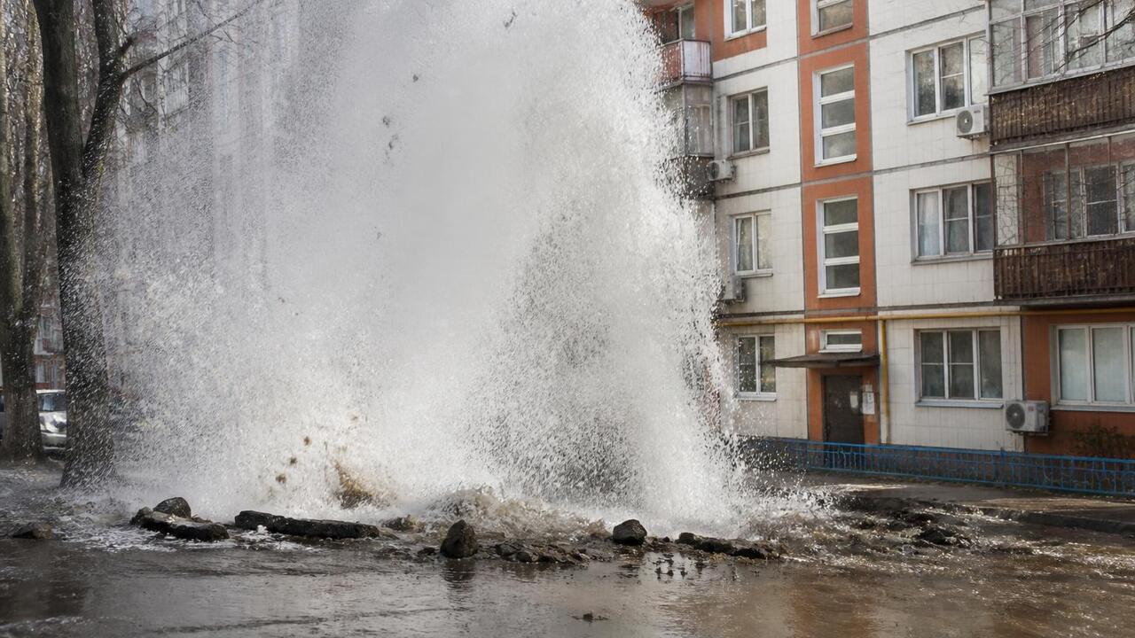 В Казани на улице Гагарина произошел прорыв вод...