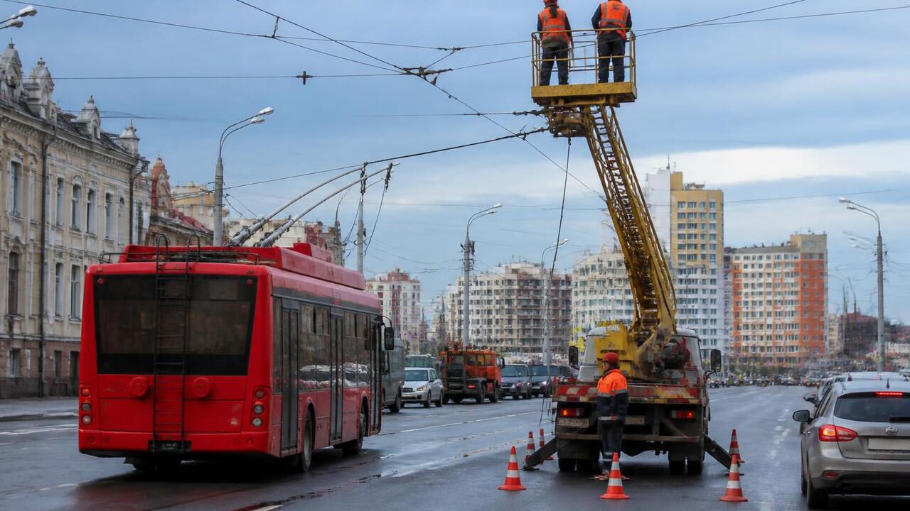 В Казани из-за аварии на контактной сети остано...
