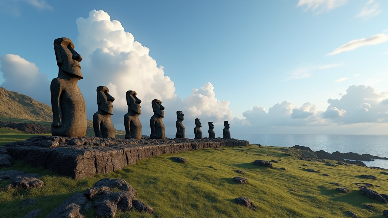 По данным исследователей, монументальные статуи...