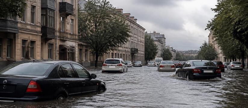 Мощный ливень в Казани привел к подтоплению цен...