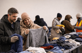 Новый пункт бесплатной раздачи одежды нуждающим...