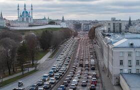 Утренние пробки в Казани достигли 10 баллов